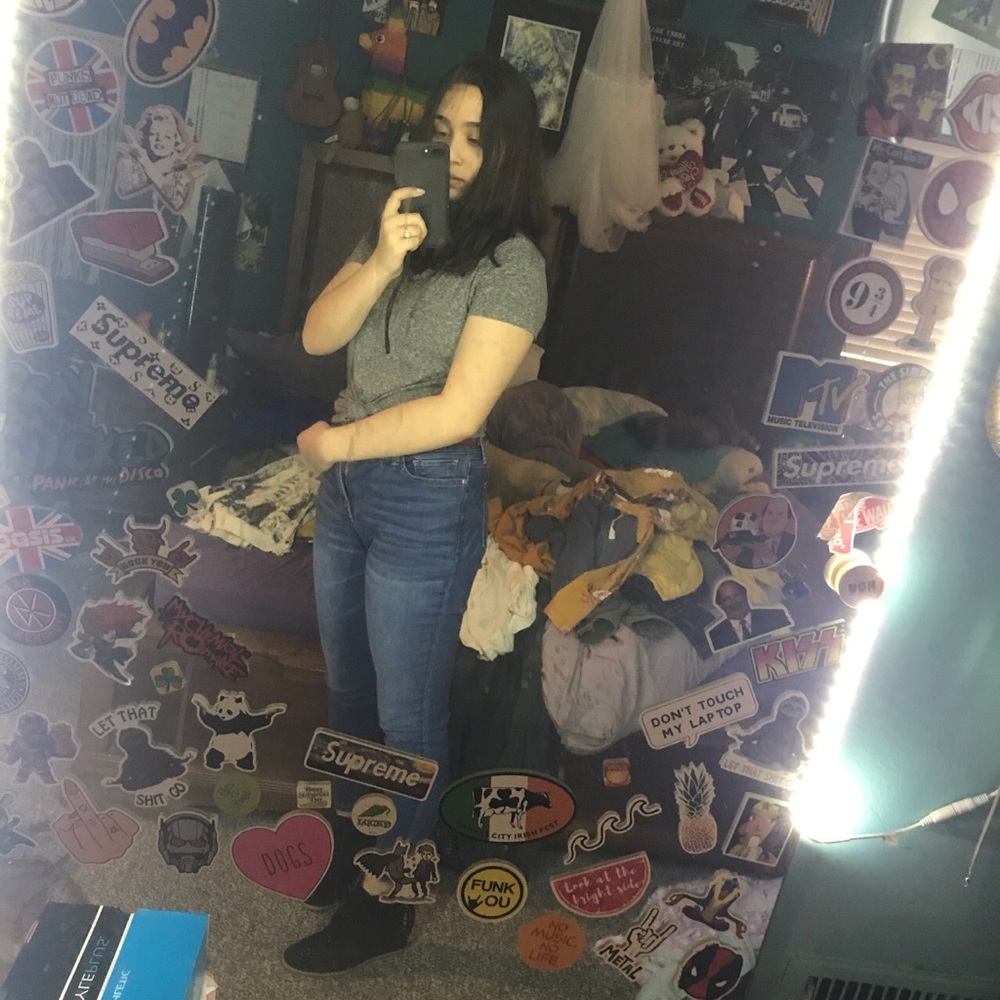 Grey breathable work out top